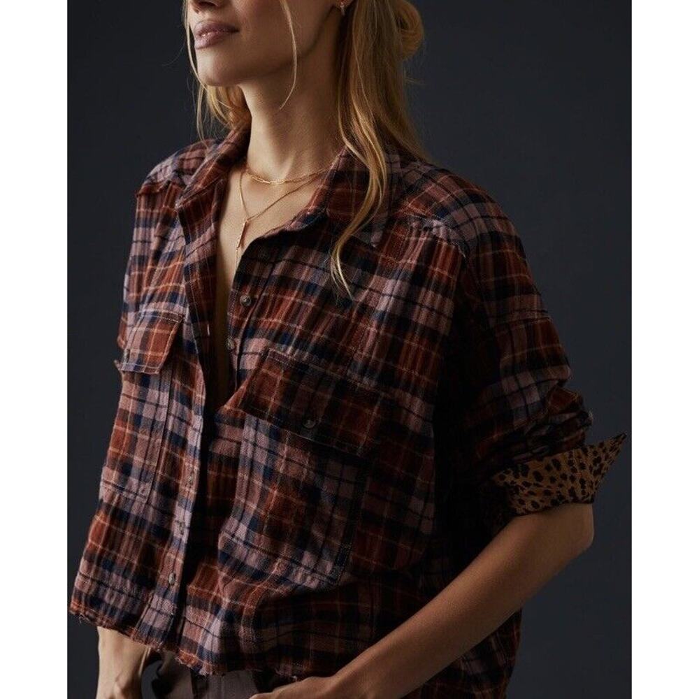 Plaid Button-Up Women's Top